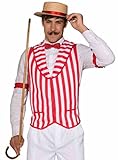 Mens Patriotic Barber Shop Quartet Costume Red and White Vest