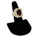 L & L Nation Men's 14k Gold Plated Hip Hop Iced Red Ruby Cz Ring 7 8 9 10 11 12