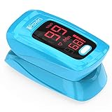 Pulse Oximeter Fingertip - iProven OXI-27 Blue - Monitor Your Blood Oxygen (O2) Saturation Levels - with Heart Rate Detection - Oximetro De Pulso - Oximeter with Pulse Indicator - 2019 Best Accuracy