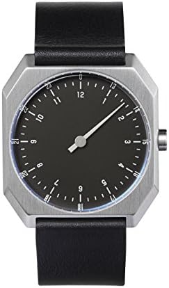 slow AM / PM edition 02 - Swiss Made one-hand 24 hour watch, Silver / Black