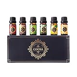 Aromatherapy Essential Oils COOSA Top 6 100% Pure & Natural Aromatherapy Oil Therapeutic Grade Upgraded Aroma Starter Fragrant Gift Set for Baby Women Spa Relax