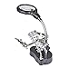 Flexzion 3rd Helping Hand Magnifier Tool 3.5X & 12X with Soldering Iron Stand Adjustable Alligator Clip Clamps LED Magnifying Glass Len Workstation Light Battery Powered