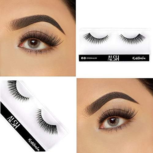 ALSH CB513 3D Faux Mink Lashes Clear Band Volume Lashes False Lashes Reusable Lightweight Strip Lashes Easy Application Makeup for Women