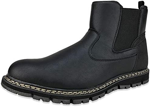 デクト ブーツ メンズ レインブーツ レインシューズ スノーブーツ サイドゴアブーツ 防水 防滑 雨 雪 冬 梅雨 長靴 ブラック