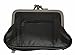 100% Leather Change Purse with Clasp Black #6221