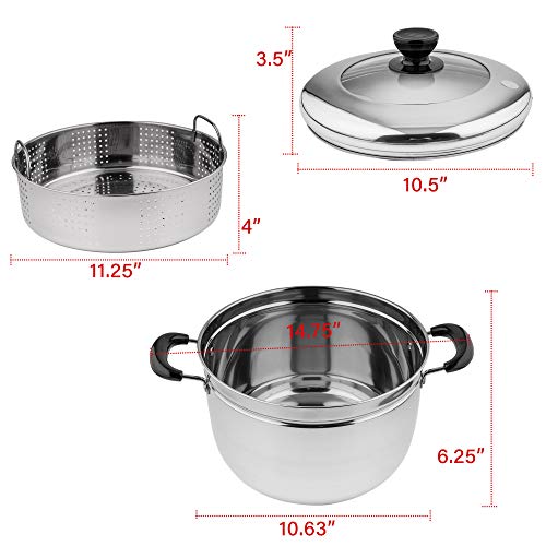 Single Stainless Steel Steamer Pot Cookware Pot, Vegetable Steamer with