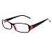 FancyG® Vintage Inspired Classic Rectangle Glasses Frame Eyewear Clear Lens - Black Red