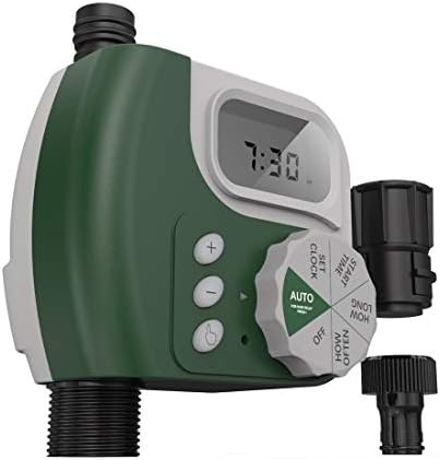 Faucet Timer Single Outlet Hose Faucet Outdoor Waterproof Digital Programmable Automatic Timer with Rain Delay and Manual Control for Garden Irrigation Timer Green