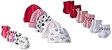 Gerber Baby-Girls Newborn Dalmatian 15 Piece Socks Caps and Mittens Essential Gift Set, Dalmatian, 0-3 Months