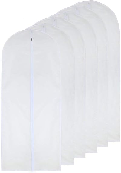 HomeClean Clear Garment Bag 60 x 153 cm Pack of 6 Breathable Dust Cover