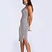 Paymenow Women Summer Sexy Casual Slim Bodycon Evening Party Cocktail Mini Dress (L, Gray)