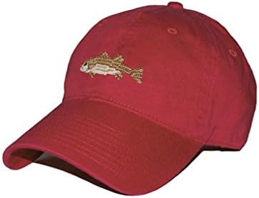 Striped Bass Needlepoint Hat in Rust Red by Smathers &amp; Branson