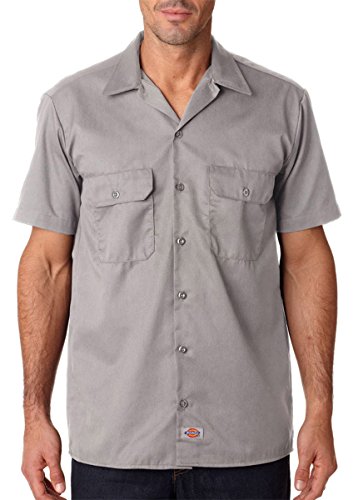 Dickies Men's 5.25 oz. Short-Sleeve Work Shirt>3XL SILVER GRAY 1574