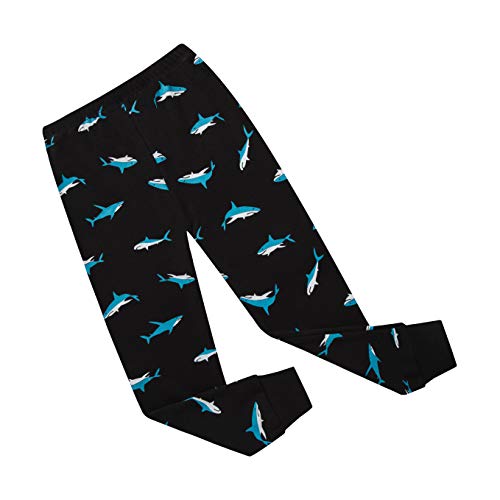 Joyond 2Pcs Cotton Boys Pajamas Sets Long Sleeve Shark Pajamas for Boys Toddler Kids Pjs Sleepwear (White,BlueShark, 4T)