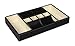 TIMELYBUYS Black Leatherette Valet Tray Desk Dresser Drawer Organizer Coin Case Catch-all for Keys, Phone, Jewelry, Watches, and Accessories Father's Day Gift