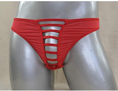 MYEDO Men Sexy See Through Hollow Out Bandage Elastic Underwear G-String Thong T-Back