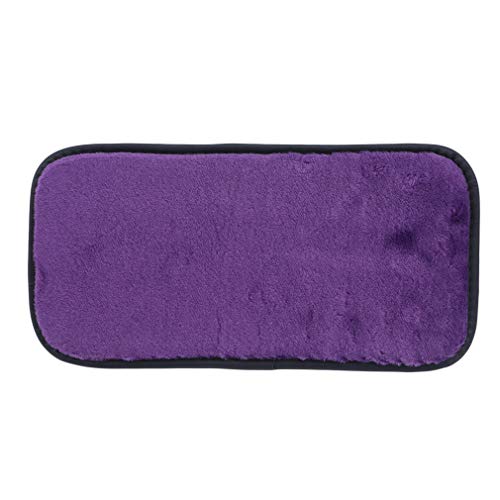 Yunzee 1PCS Luxury Soft Plush Car Center Console Cushion(13.78x 6.69inches) Car Armrest Seat Box Cover Protector for Car Motor Auto Vehicle,Purple