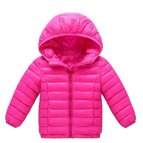 XILALU Baby Girl Boy Kids Light Down Jacket,Windproof Zipper Cable Hooded Coat Winter Warm Toddler Snowsuit(18M-8T)