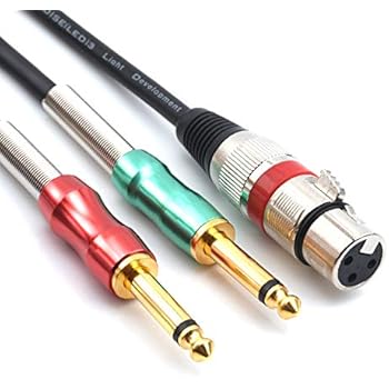 SiYear- 3.3FT XLR Female 3Pin to 6.35mm 1/4 inch Mono Male Audio Y Splitter Cable, Dual 6.35mm 1/4