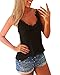 ZANZEA Women Sexy V Neck Sleeveless Spaghetti Strap Camisole Lace Cami Tank Tops Blouses Black L