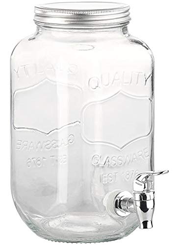 PEARL Wasserspender: Retro-Getränkespender aus Glas, Einmachglas-Look, Zapfhahn, 3,5 Liter (Wasserspender Glas mit Hahn, Glasbehälter mit Zapfhahn, Wasserkanister) – Bild 3