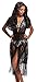 Costyleen Summer Womens Beach Wear Cover up Swimwear Bikini Lace Floral Long Maxi Beach Dress Black S(fits XS-S)