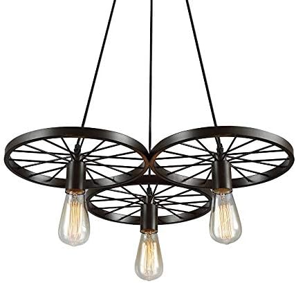 高知インター店 B0ffpvjq 産業 研究開発用品 Mjzjp カフェレトロリビングルームシャンデリア工業風ホイールシャンデリアランプバー ベビー マタニティ 56 56センチメートル 家電