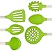 6-Piece Stainless Steel & Silicone Kitchen Utensils Set, Silicone Cooking Utensils, Heat Resistant Kitchen Cooking Utensil Set, Lime Green