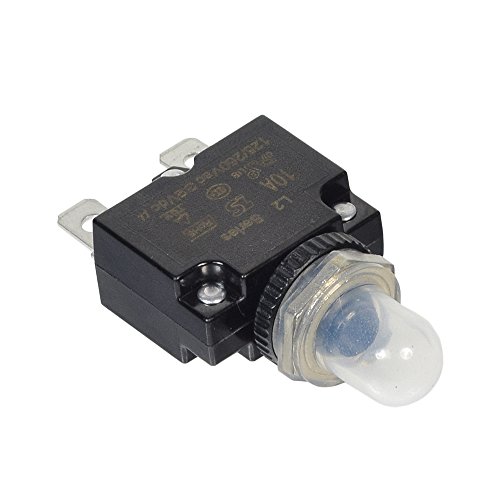 Monster Motion 32VDC 125/250VAC Push-Button Reset Circuit Breaker with 1/4" Tab Terminals (10 Amp)