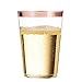 Munfix 100 Rose Gold Plastic Cups 10 Oz Clear Plastic Cups Tumblers Rose Gold Rimmed Cups Fancy Disposable Wedding Cups Elegant Party Cups with Rose Gold Rim