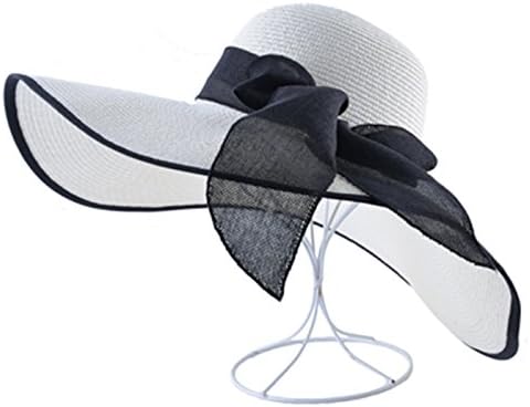 Miki Da Elegant Straw Hats for Women Beach Cap Wide Brim Sun Hat Ladies Summer Bow-Knot caps Shade Gorro Bone Chapeau Femme Wh