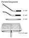 Exact Design Sand Flea Rake, Anodized Aluminum Removable 58” Long Handle, 16-Inches Wide Basket, Sharp Teeth, Curved Handle Design