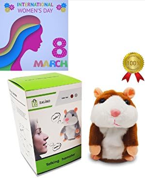 zaliko Talking Hamster, Hamster Pet Doll, Hilarious Pet Talking Hamster Mouse with Recording &amp;Talkback Feature for up to 15 Seconds and 10 Phrases max. For Girl/ Boy (light brown)