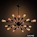 Electro bp; Vintage Metal Sputnik Large Chandelier Edison Light Fixture Industrial Starburst Lighting with 18-Lights Black Paint Finished