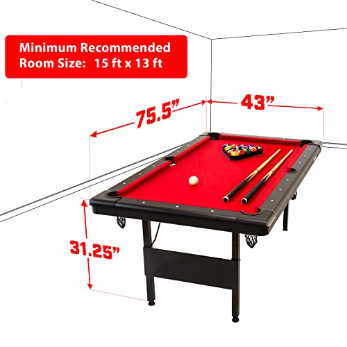 GoSports 6 ft Billiards Table Portable Pool Table Includes Full Set