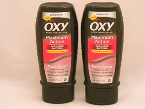 Oxy Acne Medication Maximum Action Kills Acne Bacteria Face Wash for Visibly Clearer Skin (2 Pack)
