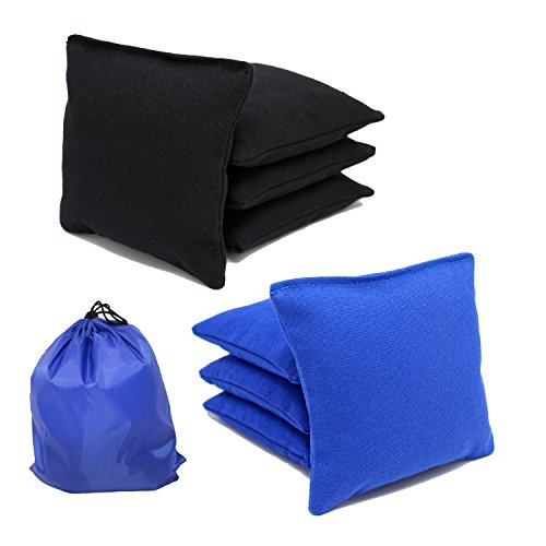 All-weather Cornhole Bags (Set of 8) (Black and Royal)