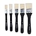 MEEDEN 5 Pcs Large Hog Bristle Paint Brush Set Flat Brushes for Acrylic Oil Painting and Craft, Short Handle