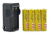 Sunnice 4Pcs 3.7V 18650 5000mah Rechargeable Lithium Battery with 18650 battery Charger