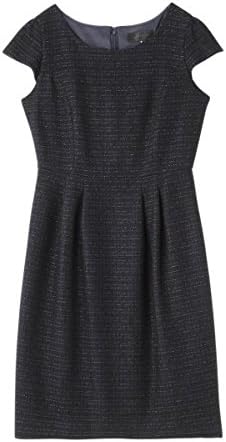 Amazon Co Jp アンタイトル Untitled L ラメツイードフレアワンピース 46 5l ネイビー系 493 ファッション