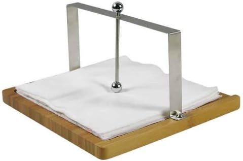 Stainless Steel Napkin Holder with Bamboo Base