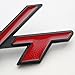 Btopars Metal Red RT R/T Black Outlining Badge Front Grille Emblem For Dodge Charger Challenger Ram Avenge