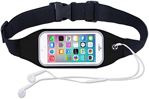 BORUI Fanny Pack Fitness Belt Running Belt Pouch Running Waist Bag for iPhone 6/ 6s/ 6 Plus/ 6s Plus/ 7/ 7 Plus Samsung Note Galaxy, Men Women Running Cycling Hiking Travel (Black)