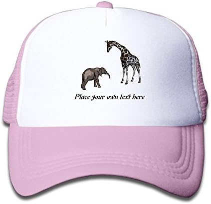 TIANJM Girls Baby Elephant and Giraffe Boy &amp; Girl Grid Baseball Caps Adjustable sunshade Hat For Children Basketball Pink