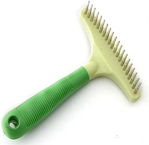 Loveable Dog Pet Grooming Deshedding Rake Tool / New Arrival 2016 / Pet Grooming Tools &amp; Pet Grooming Brush For Small, Medium &amp; Large, Short to Long Hair Dog &amp; Cats - Best Selling Deshedder (Green, Natural Sculpt Rake)