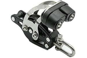 Blue Shark 2263-38 mm Single Swivel Becket Adjustable Cam Aluminum Sailing Block - Max Line: 1/4" (10 mm), Safe Working Load 