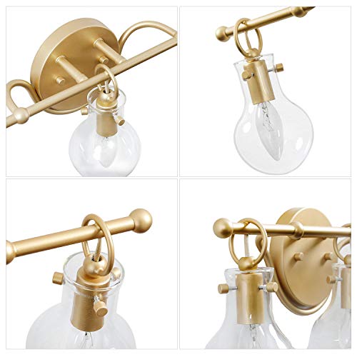 Bathroom Light Fixtures Brushed Gold Vanity Light Over Mirror with