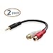 Cable Matters 2-Pack Gold Plated 3.5mm Stereo to 2RCA Male to Female Adapter 8 Inch