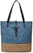ArcEnCiel Canvas Tote Bag for Women Shoulder Purse Beach Handbags Work School Travel Shopping Pack (Blue)
