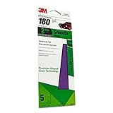 3M Performance Sandpaper, 03077, 3-2/3 in x 9 in, 180 grit